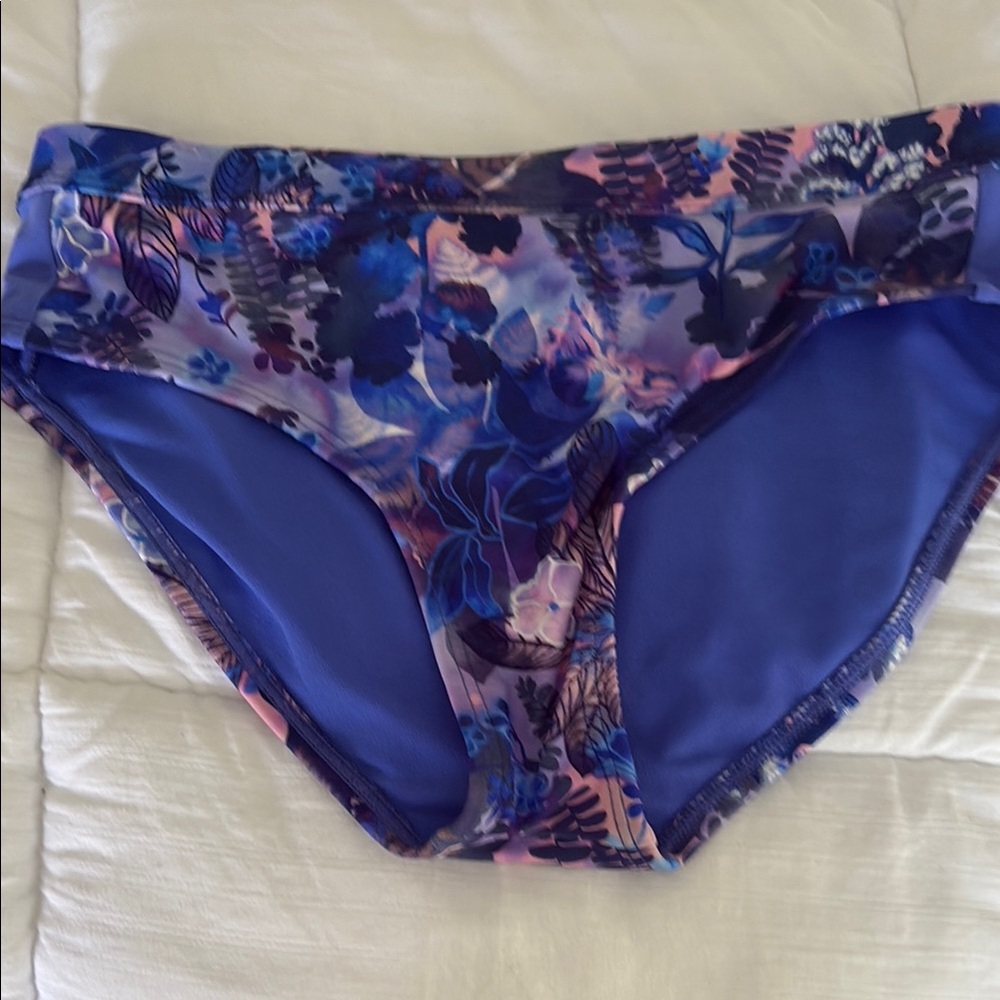 Athleta floral Blue and Purple Bikini Bottom